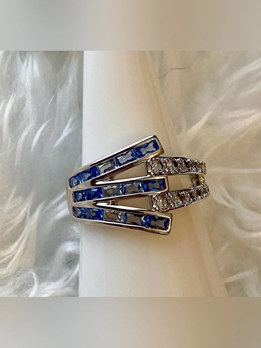 Bomb Party Aqua Blue Spinel Ring